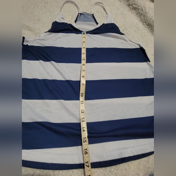 Tank top Size Med. Blue and white thick stripes,  racerback NWOT - Picture 5 of 6
